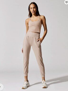 Beyond Yoga Spacedye Midi Joggers Chai Beige Small